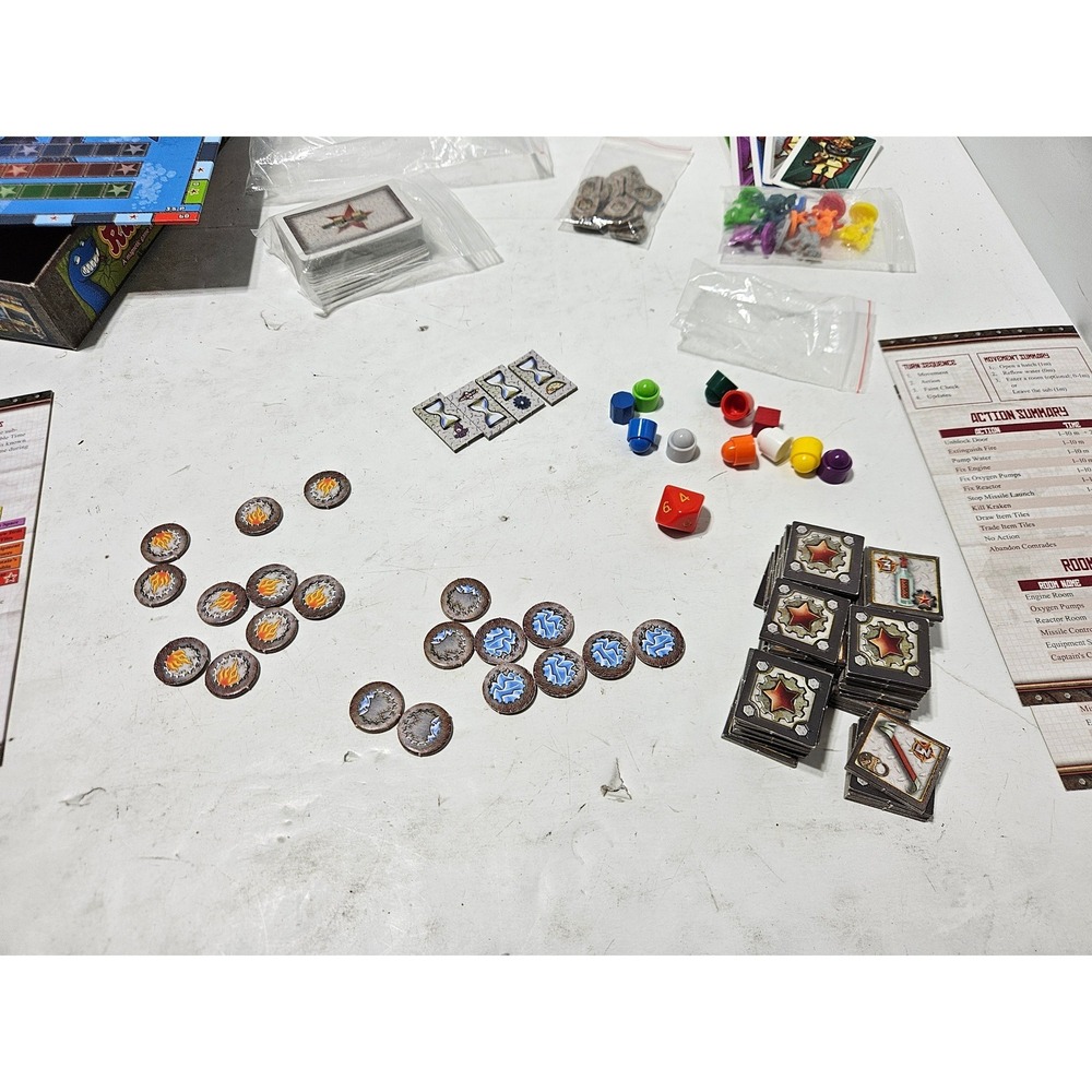 Red November Board Game Cooperative Gnome Submarine Survival Missing One Piece - Picture 9 of 9